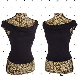 SourPuss stretchy off shoulder rockabilly top SIZE M
